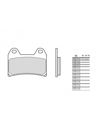 Plaquettes de frein BREMBO route métal fritté - 07BB19LA