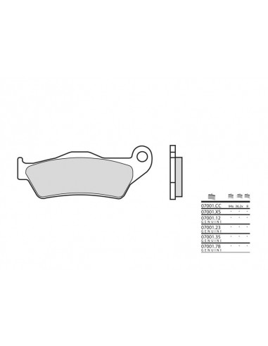 Plaquettes de frein BREMBO Scooter métal fritté - 07001XS