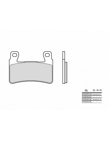 Plaquettes de frein BREMBO route carbone céramique - 07HO4507