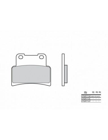 Plaquettes de frein BREMBO route métal fritté - 07GR77SA