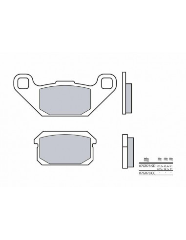 Plaquettes de frein BREMBO route carbone céramique - 07GR78CC