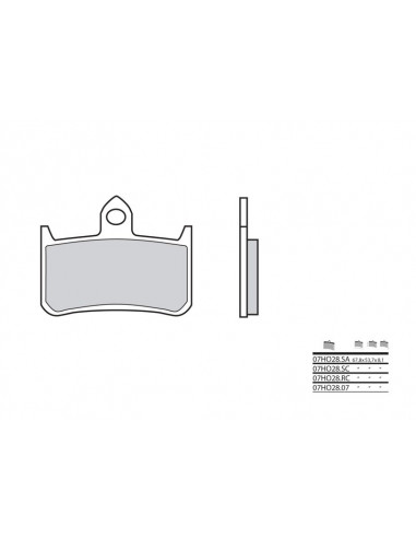 Plaquettes de frein BREMBO route métal fritté - 07HO28LA