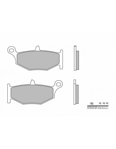 Plaquettes de frein BREMBO route métal fritté - 07SU32SP