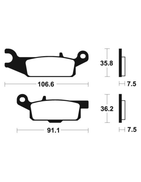 Plaquettes de frein TECNIUM Racing MX/Quad métal fritté - MOR349