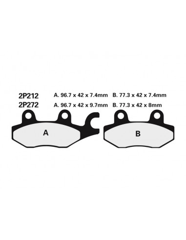 Plaquettes de frein NISSIN route semi-métallique - 2P-212NS