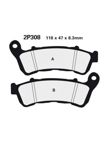 Plaquettes de frein NISSIN route semi-métallique - 2P-308NS