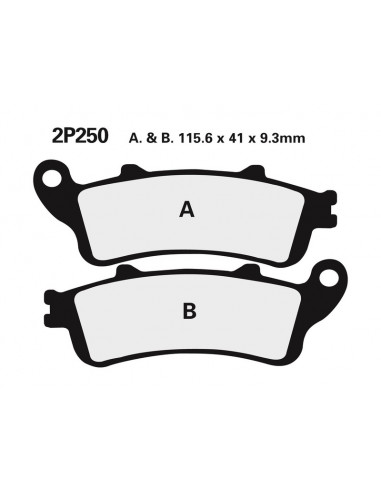 Plaquettes de frein NISSIN route semi-métallique - 2P-250NS