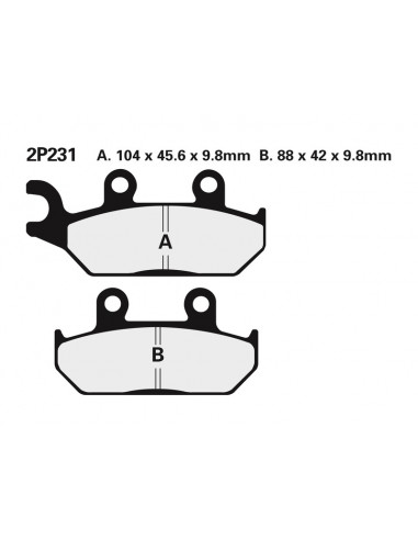 Plaquettes de frein NISSIN route semi-métallique - 2P-231NS