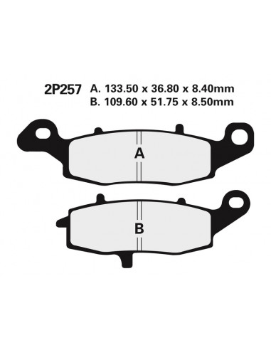 Plaquettes de frein NISSIN route semi-métallique - 2P-257NS