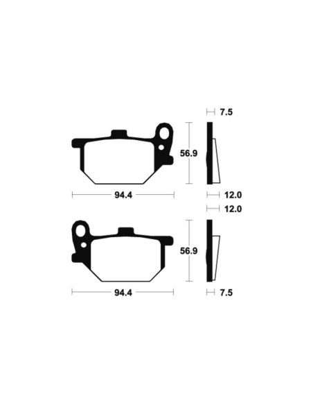 Plaquettes de frein TECNIUM route organique - MA45