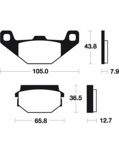 Plaquettes de frein TECNIUM Scooter organique - ME245 2