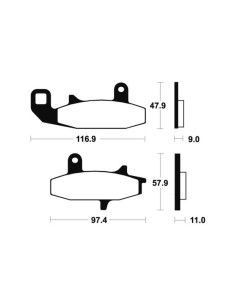 Plaquettes de frein TECNIUM Performance métal fritté - MF126 2