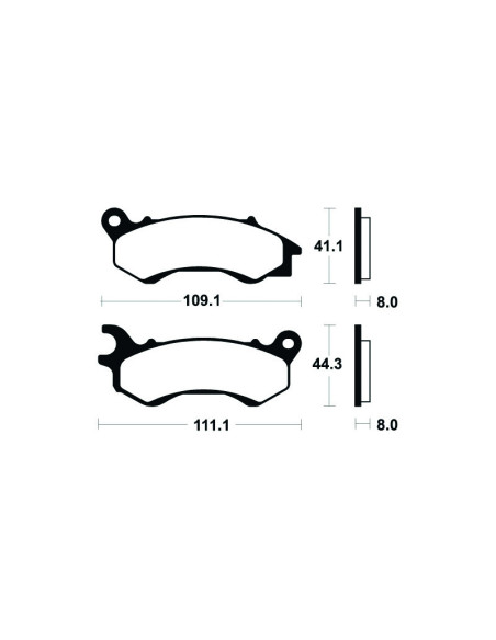 Plaquettes de frein TECNIUM Maxi Scooter métal fritté - MSS373