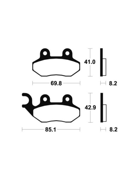 Plaquettes de frein TECNIUM Scooter organique - ME208