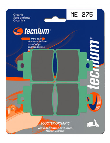 Plaquettes de frein TECNIUM Scooter organique - ME275