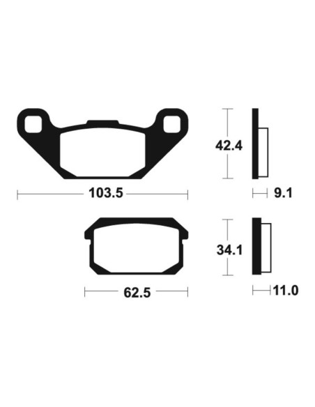 Plaquettes de frein TECNIUM route organique - MA348