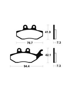 Plaquettes de frein TECNIUM Scooter organique - ME280 2