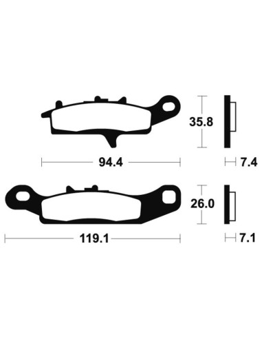 Plaquettes de frein TECNIUM MX/Quad métal fritté - MO301