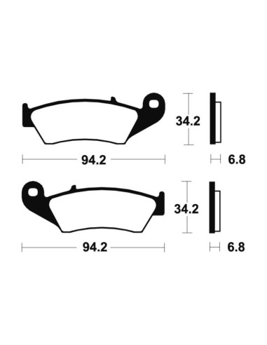 Plaquettes de frein TECNIUM Racing MX/Quad métal fritté - MOR194