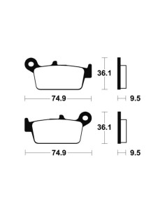 Plaquettes de frein TECNIUM Racing MX/Quad métal fritté - MOR104 2