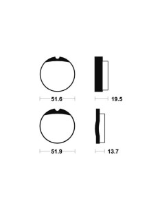 Plaquettes de frein TECNIUM route organique - MA1 2
