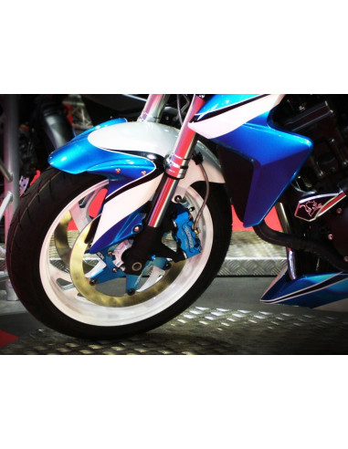 Etrier de frein radial gauche BERINGER Aerotec® 4 pistons Ø32mm entraxe 108mm bleu