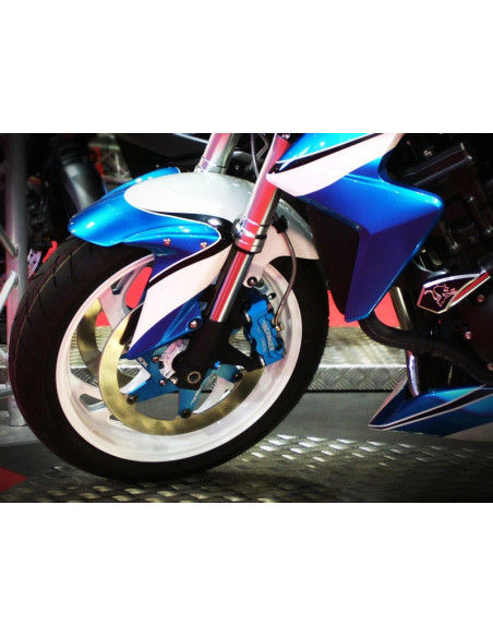 Etrier de frein radial gauche BERINGER Aerotec® 4 pistons Ø32mm entraxe 108mm bleu