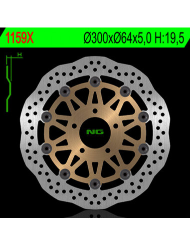 Disque de frein NG BRAKE DISC pétale flottant - 1159X