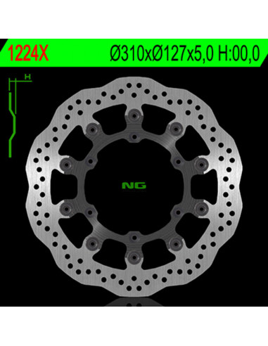 Disque de frein NG BRAKE DISC pétale flottant - 1224X