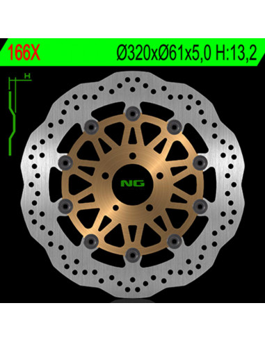 Disque de frein NG BRAKE DISC pétale flottant - 166X