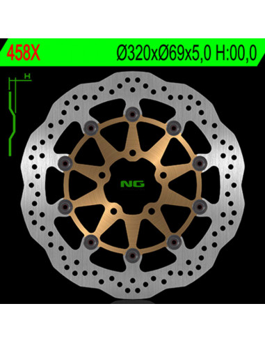 Disque de frein NG BRAKE DISC pétale fixe - 458X