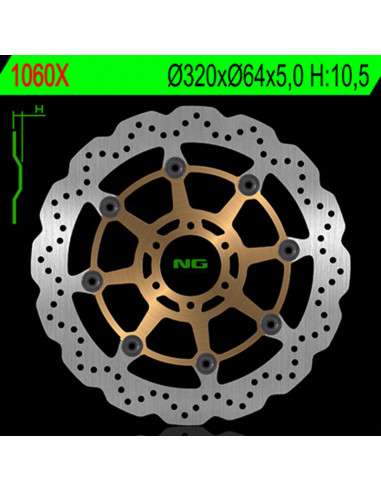 Disque de frein NG BRAKE DISC pétale flottant - 1060X