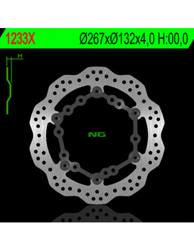 Disque de frein NG BRAKE DISC pétale flottant - 1233X