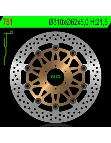 Disque de frein NG BRAKE DISC flottant - 751