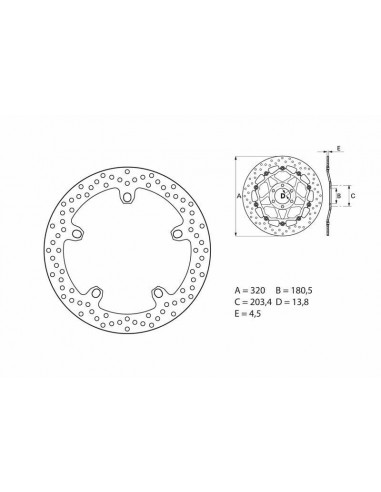 Disque de frein BREMBO Série Oro fixe - 68B407H7