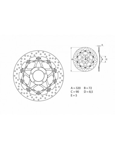 Disque de frein BREMBO Série Oro Flottant - 78B40880