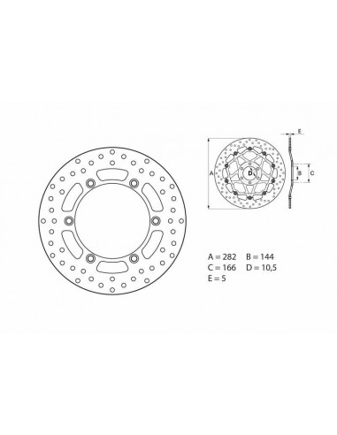 Disque de frein BREMBO Série Oro fixe - 68B407G4