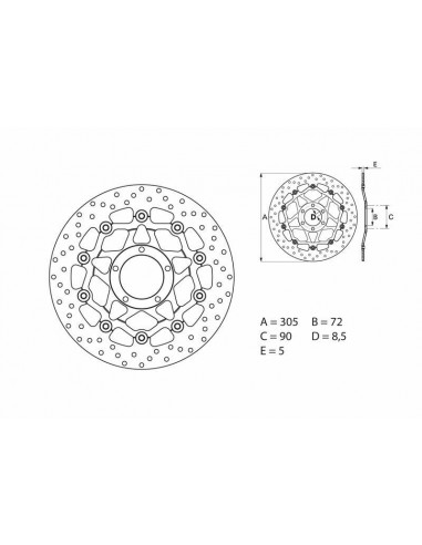 Disque de frein BREMBO Série Oro Flottant - 78B40845