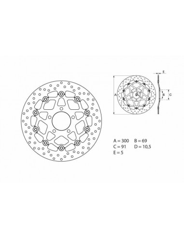 Disque de frein BREMBO Série Oro Flottant - 78B40842