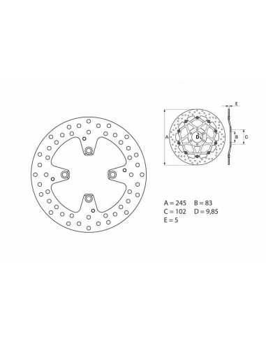 Disque de frein BREMBO Série Oro fixe - 68B407E8