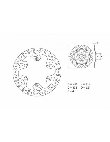 Disque de frein BREMBO Série Oro fixe - 68B40790