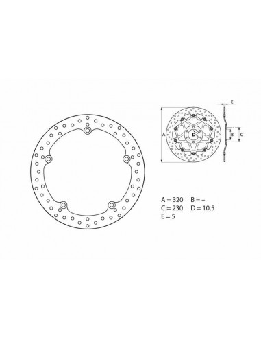 Disque de frein BREMBO Série Oro fixe - 68B407G7