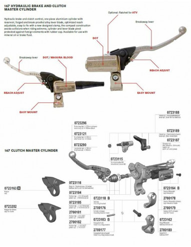 Embrayage hydraulique MAGURA Hymec 167 Ø9.5 Honda CRF250R