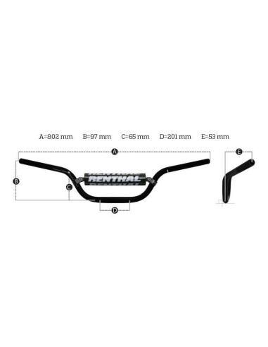 Guidon RENTHAL MX/Enduro 7/8" 971 RC