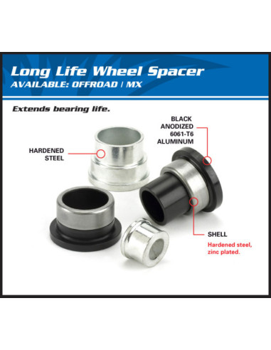 Kit entretoise de roue avant ALL BALLS - Honda CR125R/CR250R/CR500R