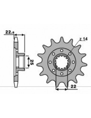 Pignon PBR Racing acier standard 2252 - 520