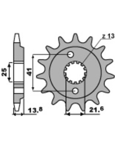 Pignon PBR acier standard 346 - 525