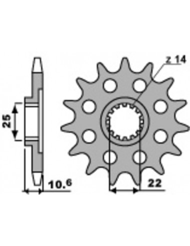 Pignon PBR acier standard 2125 - 525