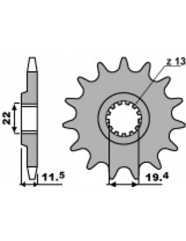 Pignon PBR acier standard 4101 - 428