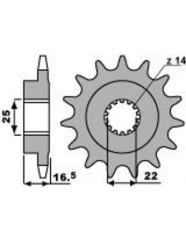 Pignon PBR acier standard 2114 - 525